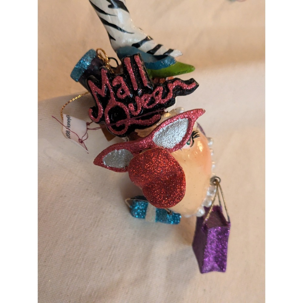 Katherine's Collection Kissing Fish Mall Queen Red Glitter Ornament‎ 5 in